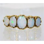 A 9ct gold ring set with opal 3.4g size K