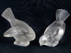 Two Lalique crystal birds, one with very small rep