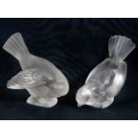 Two Lalique crystal birds, one with very small rep