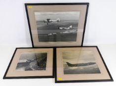 Three 20thC. framed military photographs of RAF pl