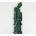 A Chinese carved jade figure 6in tall