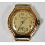 A ladies 9ct gold J. W. Benson watch, running orde