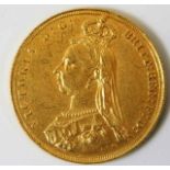 A high grade 1887 Victorian full gold sovereign