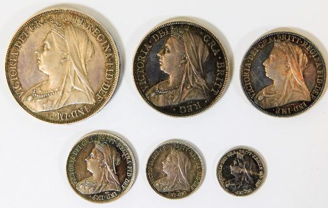 A very high grade collection of six 1893 Victorian