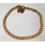 A 9ct gold link bracelet with padlock clasp 13.9g