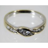 A 9ct white gold CZ ring 2.7g