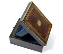 A 19thC. brass inlaid rosewood watch case