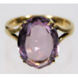 A 9ct ring set with amethyst 4.7g size Q/R