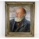 A framed oil of Captain Isaac by artist Anne Ferguson image size 19.5in high x 15.5in wide, very sma