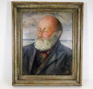 A framed oil of Captain Isaac by artist Anne Ferguson image size 19.5in high x 15.5in wide, very sma