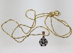 A 14ct gold necklace & 9ct gold pendant 2.6g