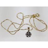 A 14ct gold necklace & 9ct gold pendant 2.6g