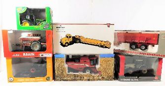 Seven mixed boxed diecast tractors & other vehicle