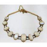 A Victorian 9ct gold moonstone bracelet 9.5g