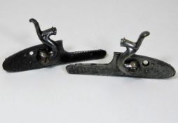A pair of 19thC. E. Fletcher percussion locks