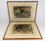 Two William Russell Flint prints twinned with thre