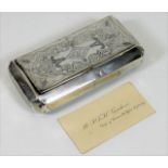 A Spanish silver tobacco box approx. 92.6g formerl