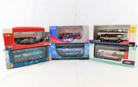 Six boxed diecast buses & coaches including local