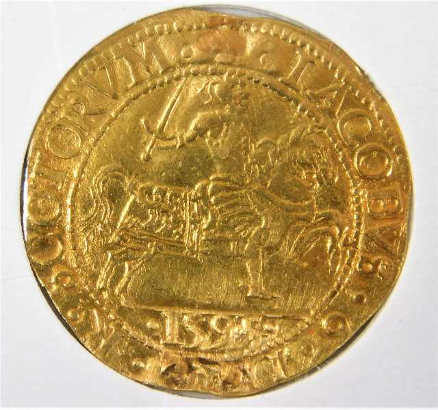 A rare high grade James VI 1595 gold coin