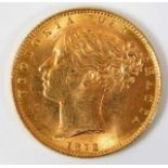 A high grade 1872 Victorian full gold sovereign