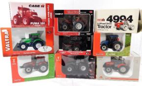 Nine mixed boxed diecast tractors & agricultural m