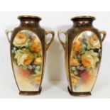 A pair of early 20thC. Japanese Noritake vases wit