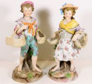 A pair of large 19thC. Meissen style Dresden figur