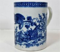 A Caughley porcelain tankard 4.25in tall with parr