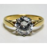 An 18ct gold ring set with diamond of approx. 1.8ct, est. H/I colour, 3.5g size M/N