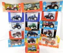 Sixteen boxed diecast Ros tractors & agricultural