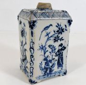A French Veuve Perrin faience caddy 4.75in tall