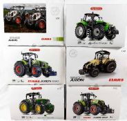 Five boxed Claas diecast model tractors & one John