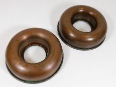A pair of copper jelly/pate moulds