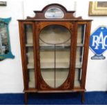 An Edwardian mahogany glazed display cabinet 66in