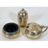 A Birmingham silver cruet set