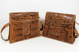 A pair of early/mid 20thC. snakeskin handbags