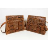 A pair of early/mid 20thC. snakeskin handbags