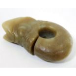 A Chinese jade amulet 2.5in high