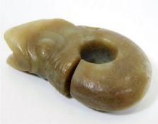 A Chinese jade amulet 2.5in high