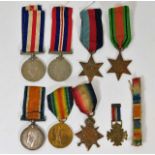 A WW1 medal set awarded to 132244 SPR A. Knott R.