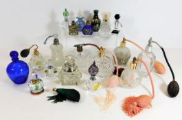 A quantity of scent bottles including Murano