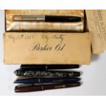 A Parker 61 fountain pen twinned with four other f
