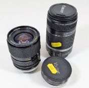 A Tamron 28-70mm lens twinned with a Canon EFS 55-