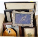 A silver photo frame a/f & a boxed quantity of oth