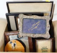 A silver photo frame a/f & a boxed quantity of oth
