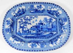 A c.1800 blue & white porcelain transferware dish