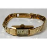 A 9ct gold ladies wristwatch 17.2g