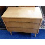 A 1950's retro chest of drawers