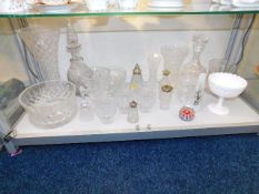 A quantity of glasswares including a Victorian mil