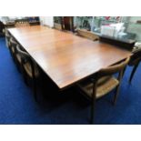 A mid 20thC. retro Finn Juhl teak extending table